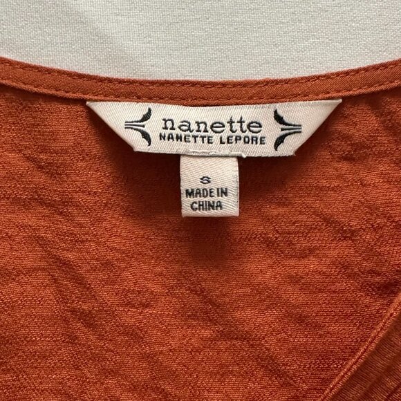 NANETTE Nanette Lepore Gingerbread Long Sleeve Blouse Size Small Casual Top Poly - Picture 4 of 12